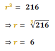 cube root of 216 is 6